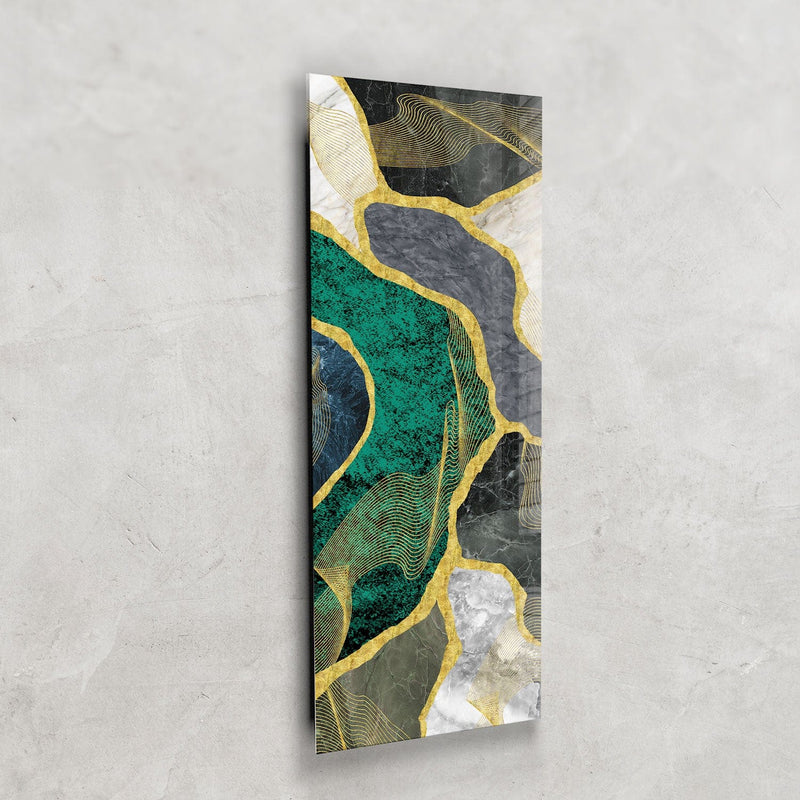 Artronauts Glass Print 92x36cm Green Marble - Panoramic