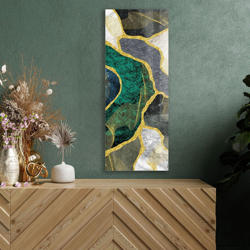 Artronauts Glass Print 92x36cm Green Marble - Panoramic