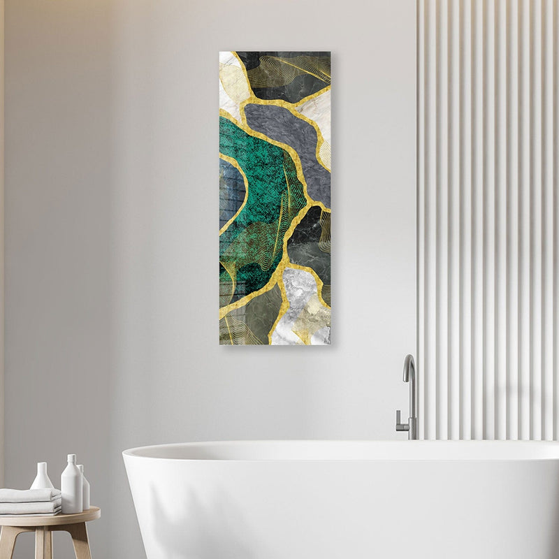 Artronauts Glass Print 92x36cm Green Marble - Panoramic