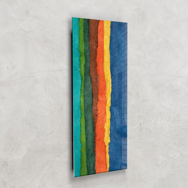 Artronauts Glass Print 92x36cm Colourful Fabric - Panoramic