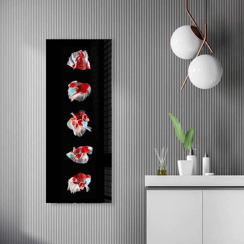 Artronauts Glass Print 92x36cm Betta Fishes - Panoramic