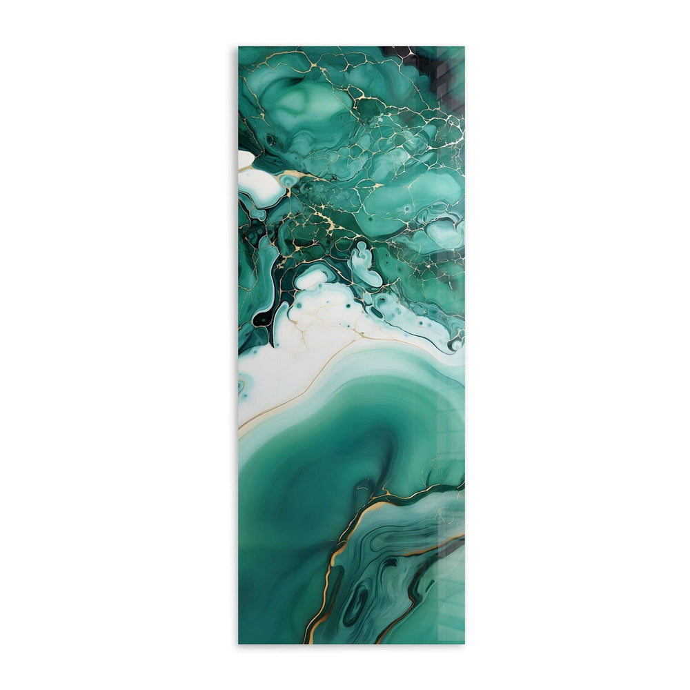 Artronauts Glass Print 92x36cm Green Waves - Panoramic