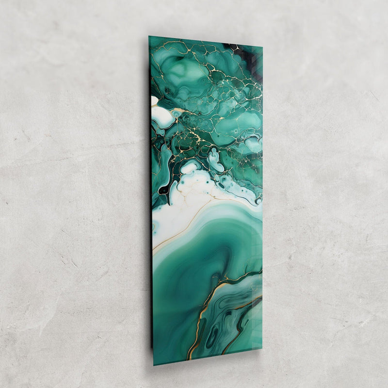 Artronauts Glass Print 92x36cm Green Waves - Panoramic