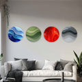 Artronauts Glass Print Colourful Layers - Round Wall Art Set