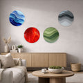 Artronauts Glass Print Colourful Layers - Round Wall Art Set