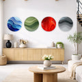 Artronauts Glass Print Colourful Layers - Round Wall Art Set