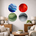 Artronauts Glass Print Colourful Layers - Round Wall Art Set