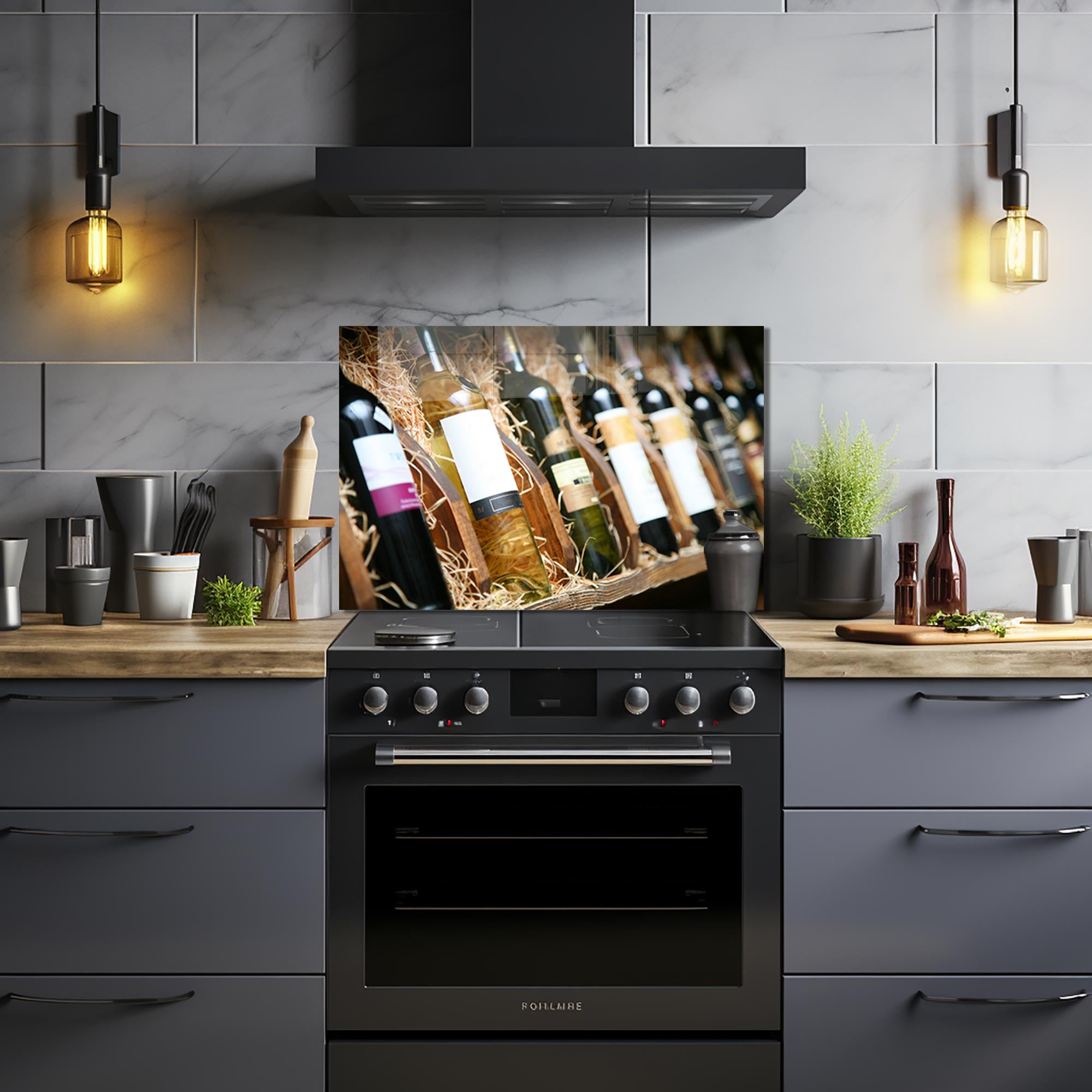 Wine Bottles - Glass Splashback