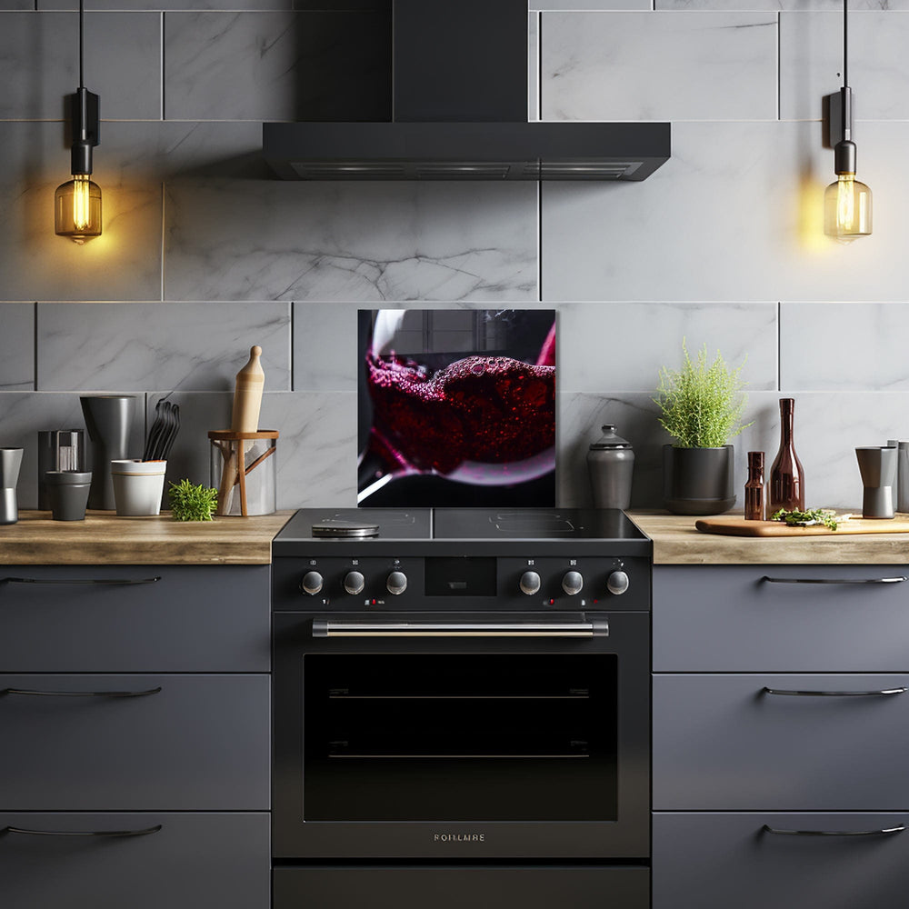 Artronauts Glass Print 40x40 cm | 15.7"x15.7" Red Wine - Glass Splashback
