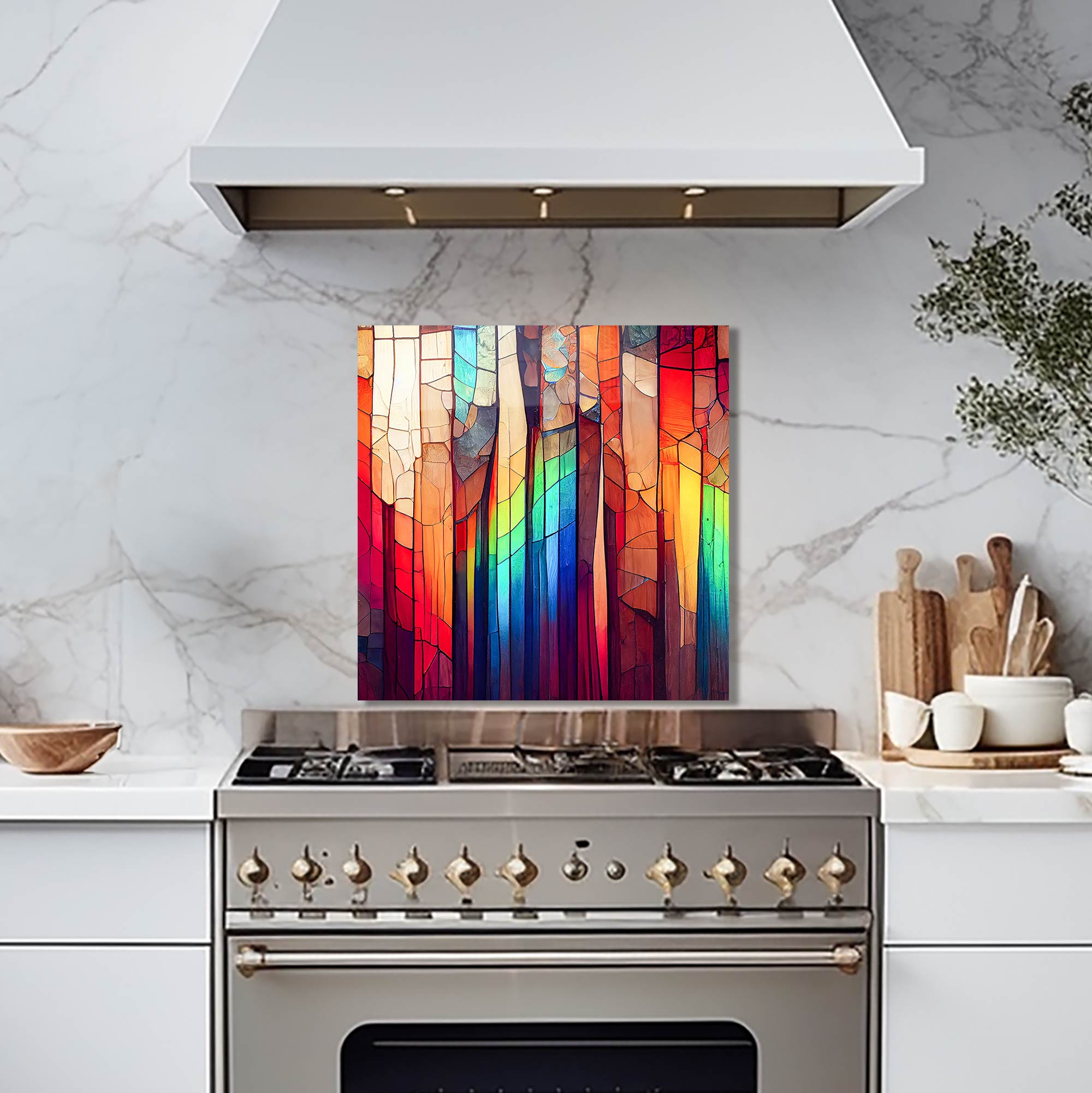 Colourful Stripes - Glass Splashback