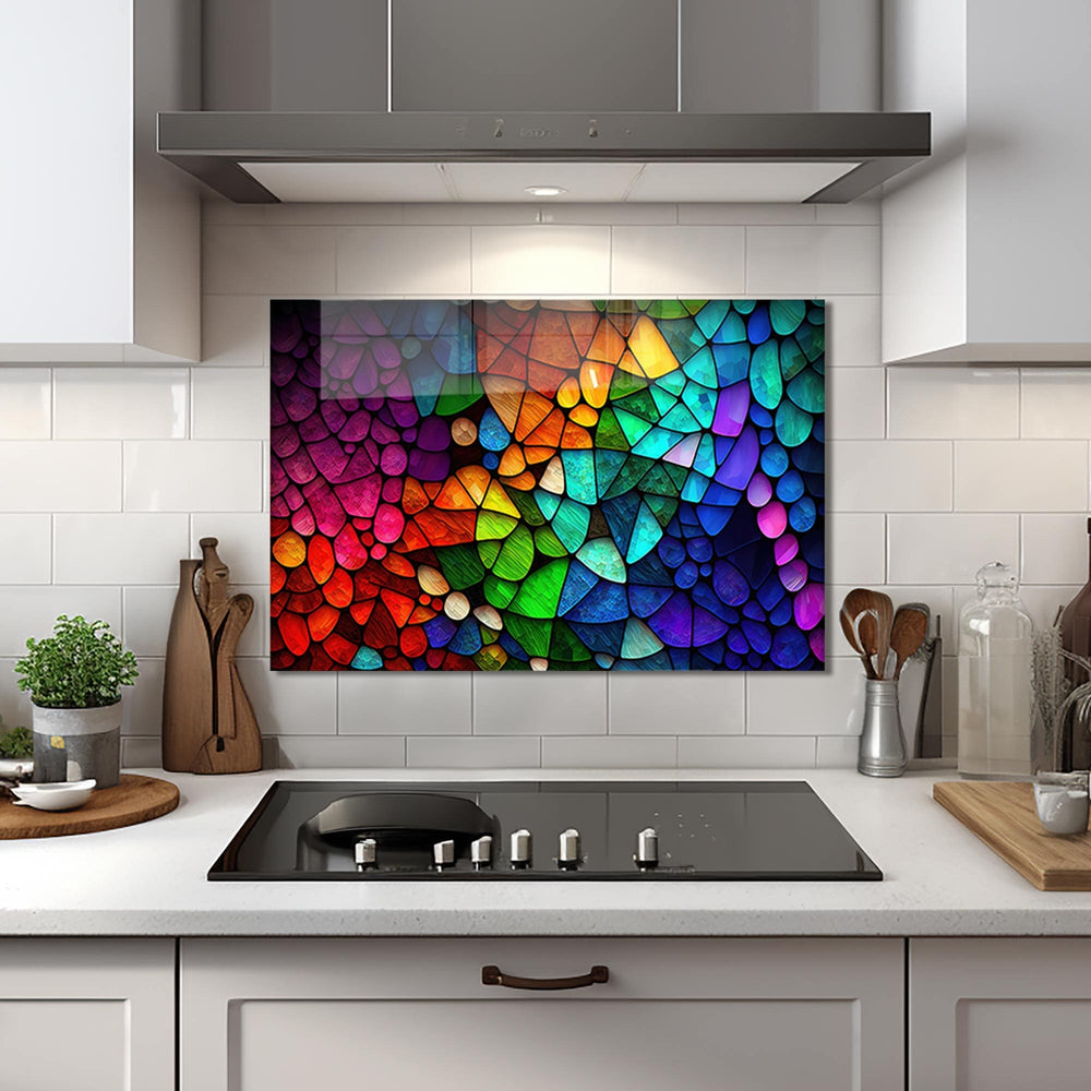 Artronauts Glass Print 90x60 cm | 35.4"x23.6" Colourful Rocks- Glass Splashback