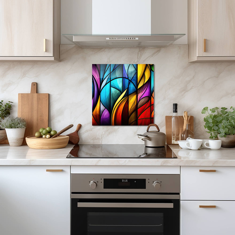 Artronauts Glass Print 40x40 cm | 15.7"x15.7" Abstract Brushes - Glass Splashback