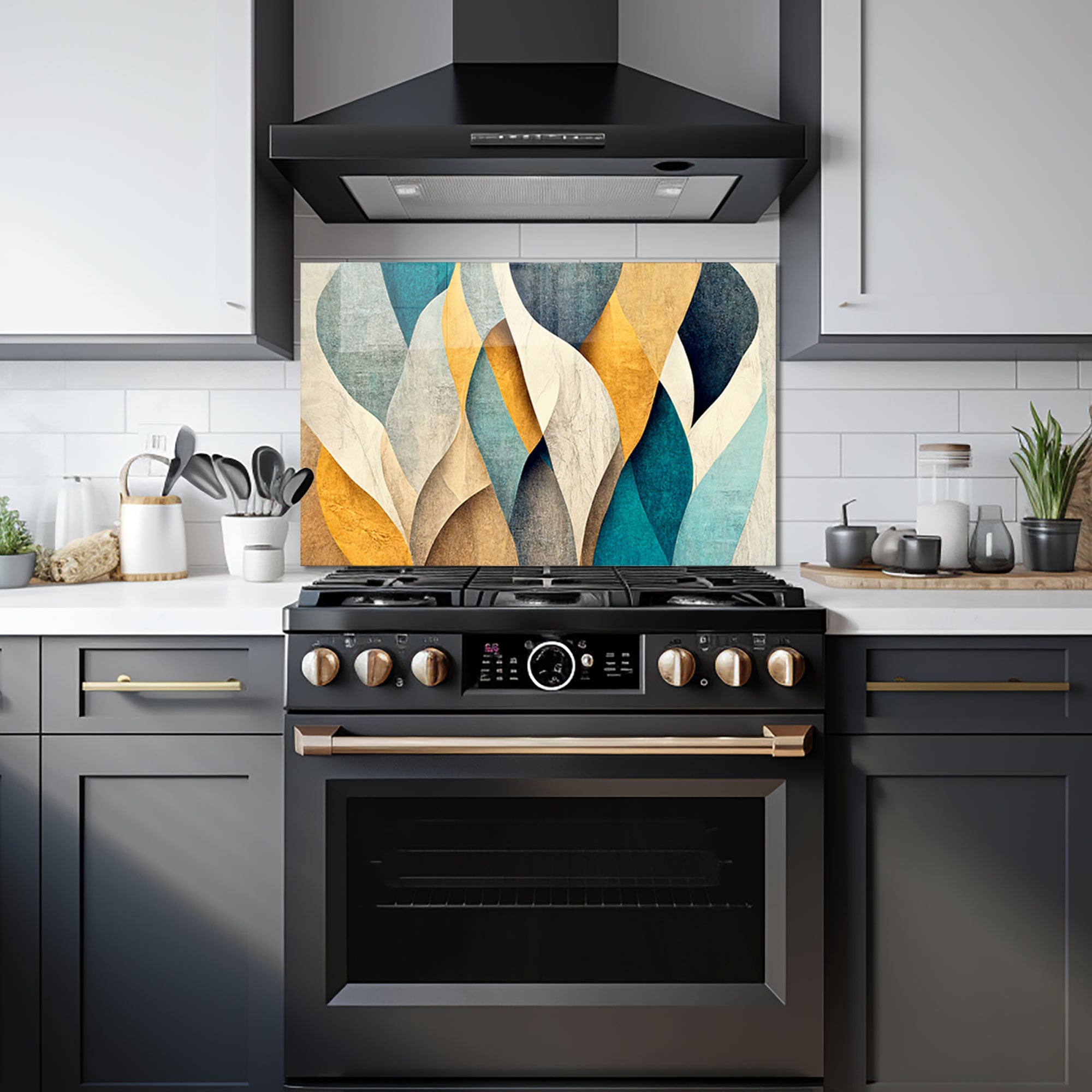 Abstract Leaves - Glass Splashback