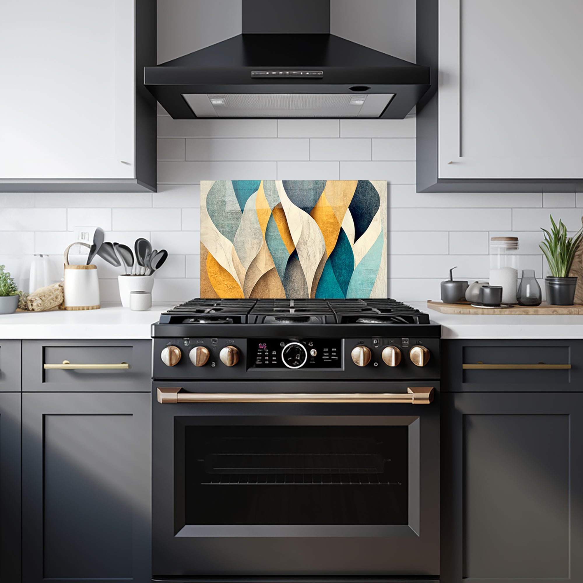 Abstract Leaves - Glass Splashback