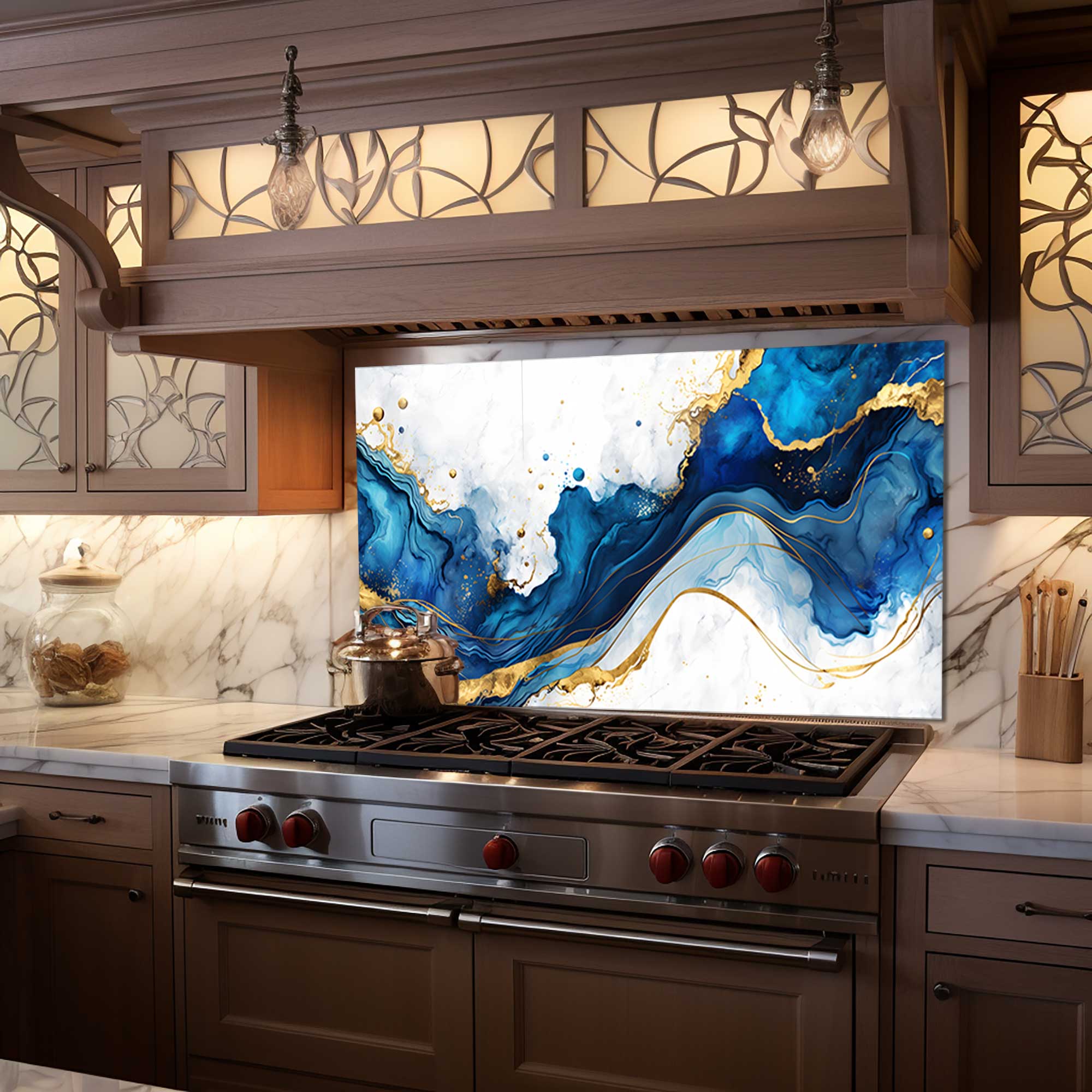 Blue Waves - Glass Splashback