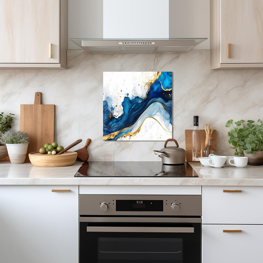 Artronauts Glass Print 40x40 cm | 15.7"x15.7" Blue Waves - Glass Splashback