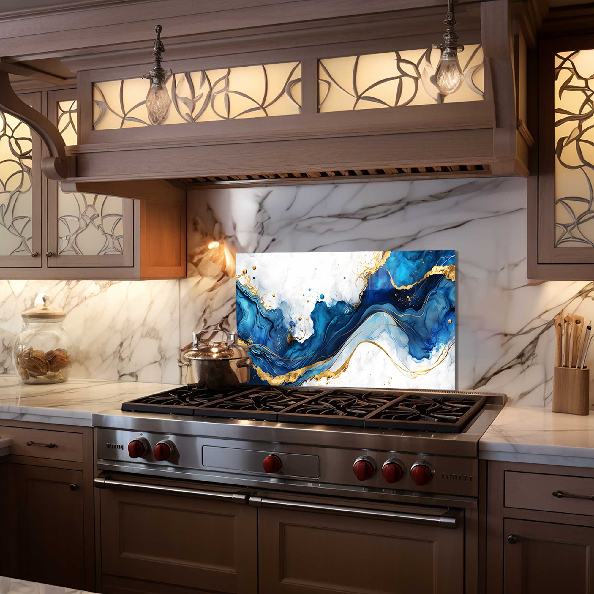 Blue Waves - Glass Splashback