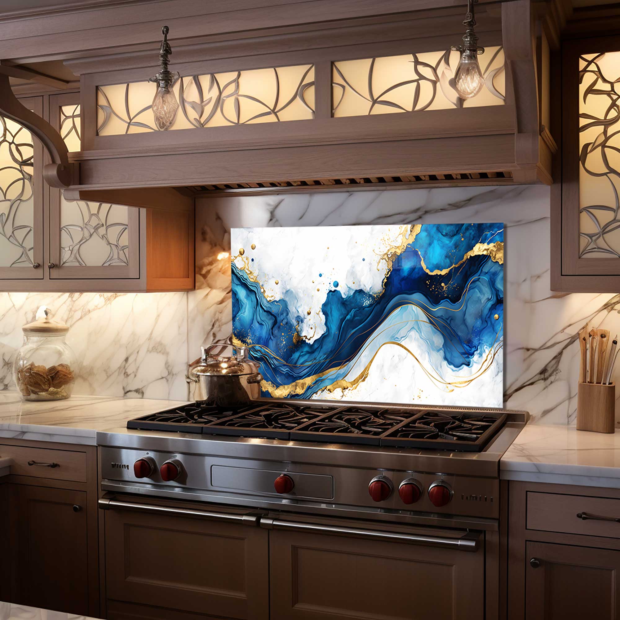 Blue Waves - Glass Splashback