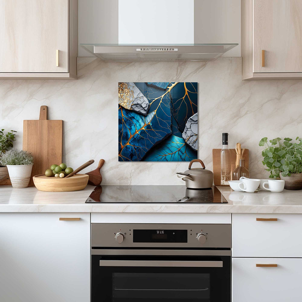 Artronauts Glass Print 40x40 cm | 15.7"x15.7" Blue Marble - Kitchen Splashback