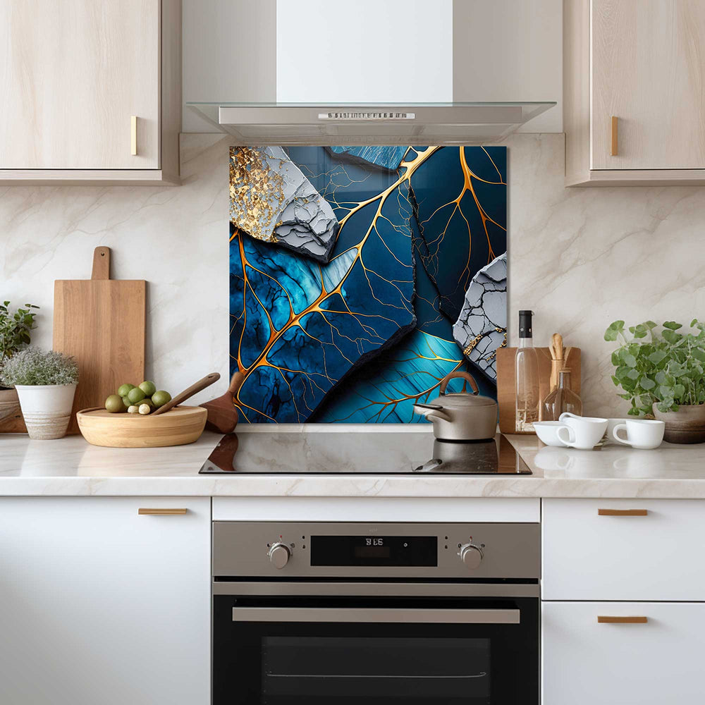 Artronauts Glass Print 60x60 cm | 23.7"x23.7" Blue Marble - Kitchen Splashback