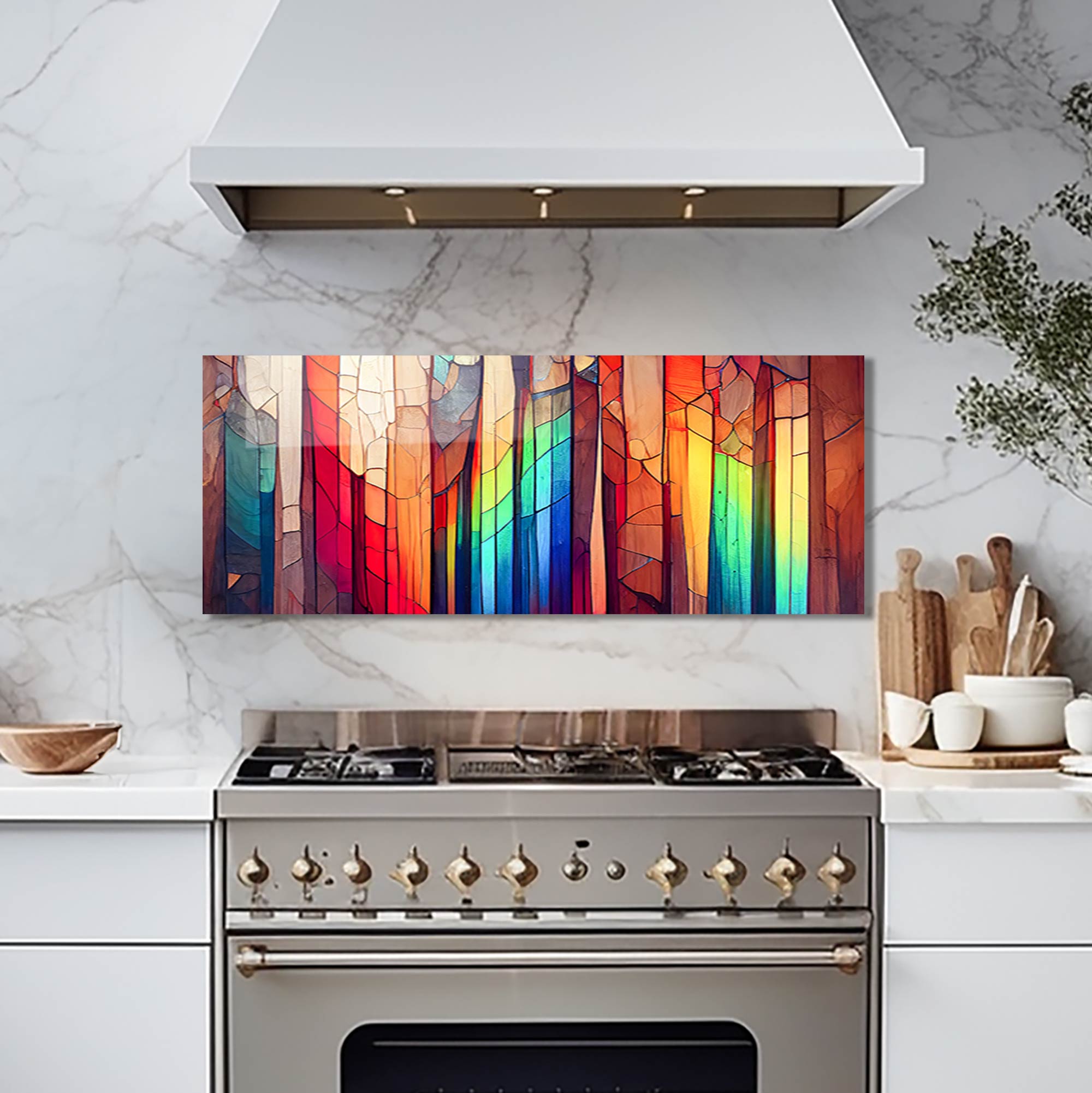 Colourful Stripes - Glass Splashback