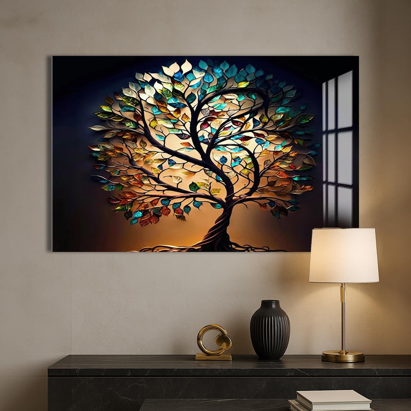 Artronauts Glass Print Roots of Light-Tree Of Life Tempered Glass Wall Art