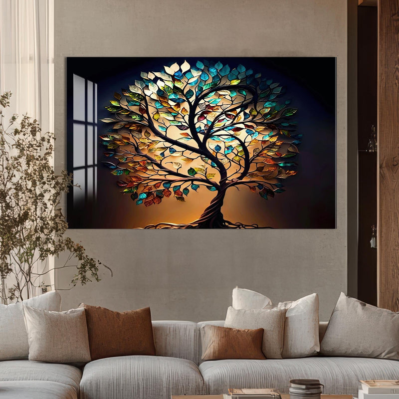 Artronauts Glass Print Roots of Light-Tree Of Life Tempered Glass Wall Art