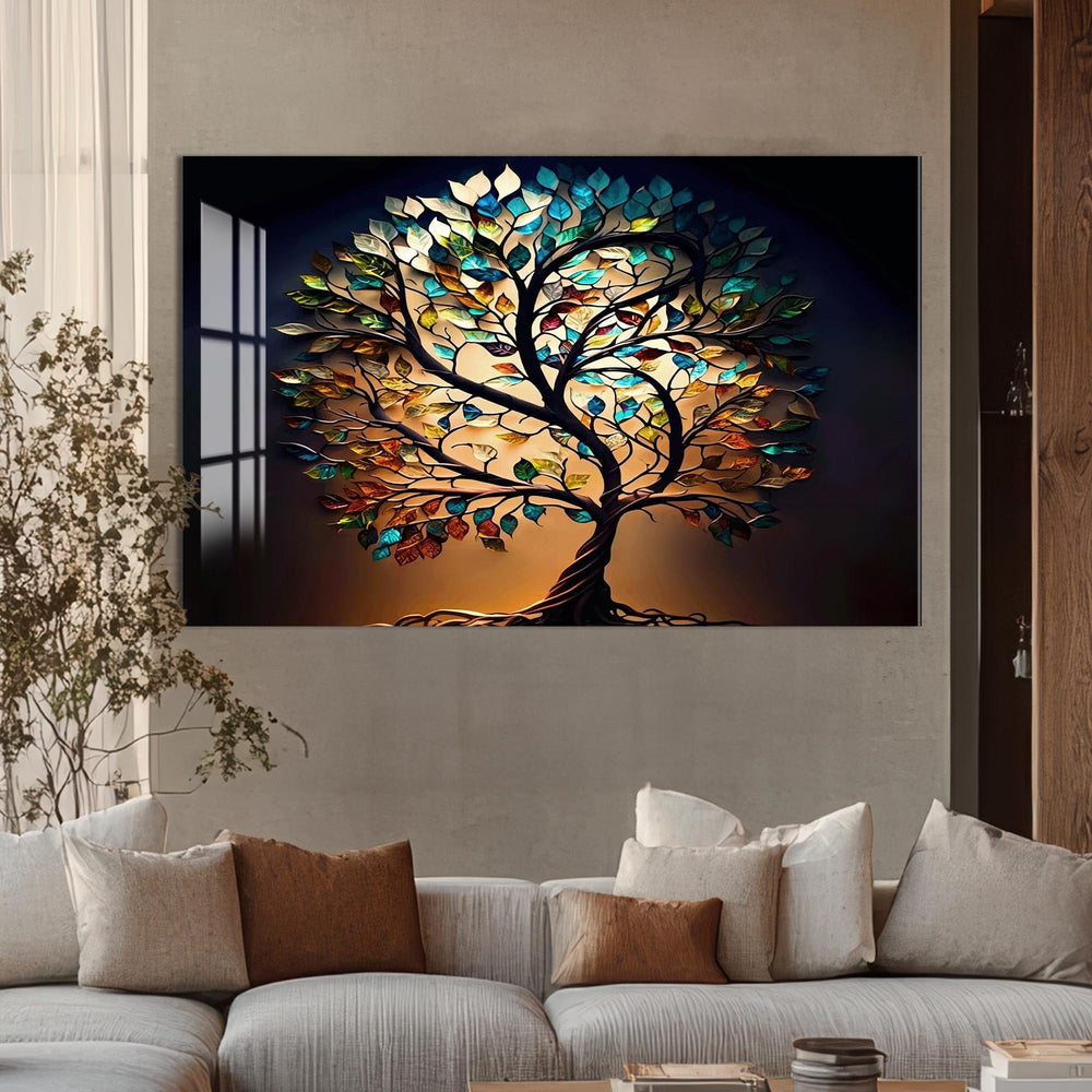 Artronauts Glass Print Roots of Light-Tree Of Life Tempered Glass Wall Art