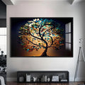 Artronauts Glass Print S | 72x46 cm | 28.3"x18.1" / Black Roots of Light-Tree Of Life Tempered Glass Wall Art