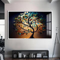 Artronauts Glass Print S | 72x46 cm | 28.3"x18.1" / White Roots of Light-Tree Of Life Tempered Glass Wall Art