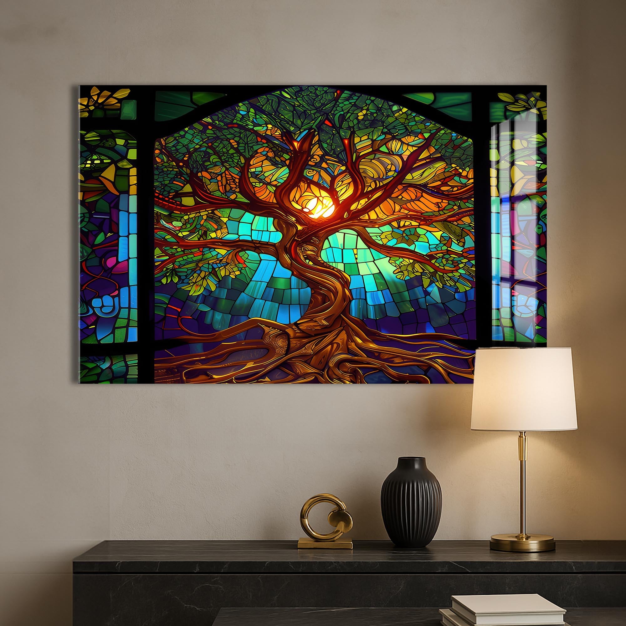 Eternal Canopy-Tree Of Life Tempered Glass Wall Art