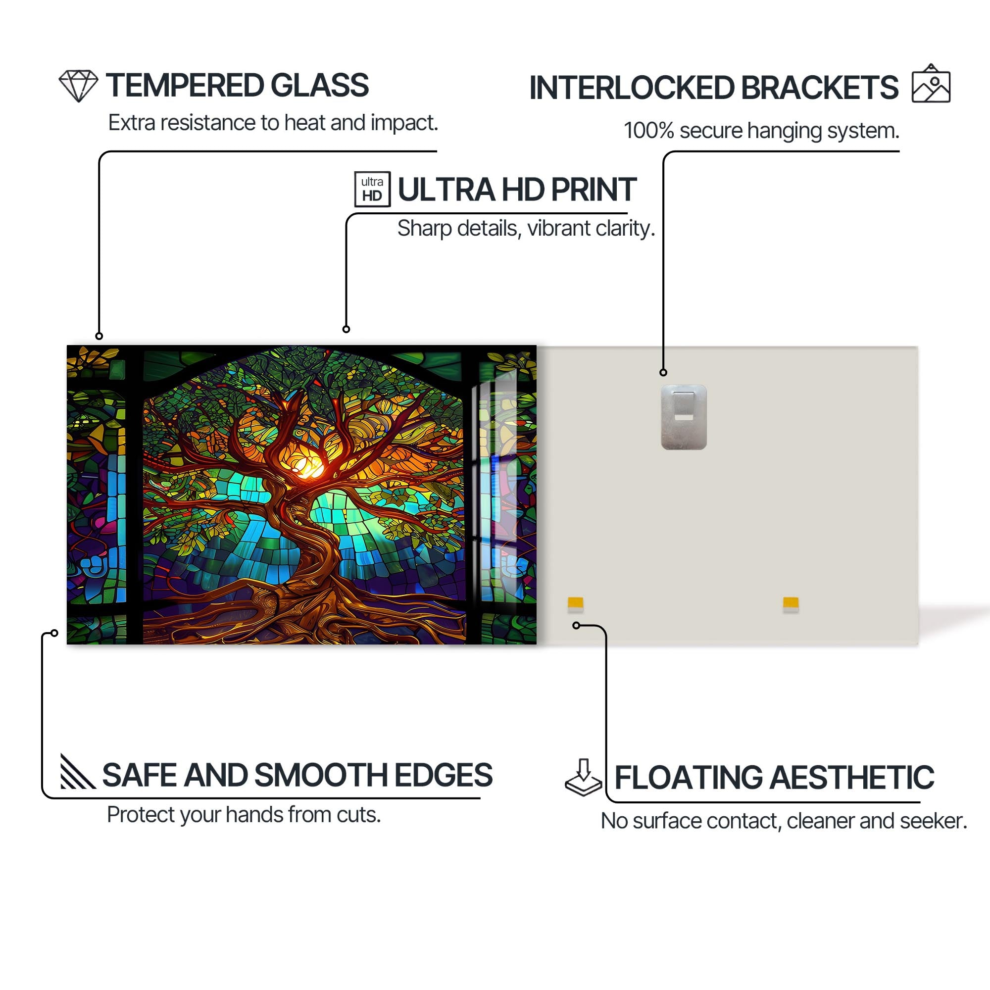 Eternal Canopy-Tree Of Life Tempered Glass Wall Art