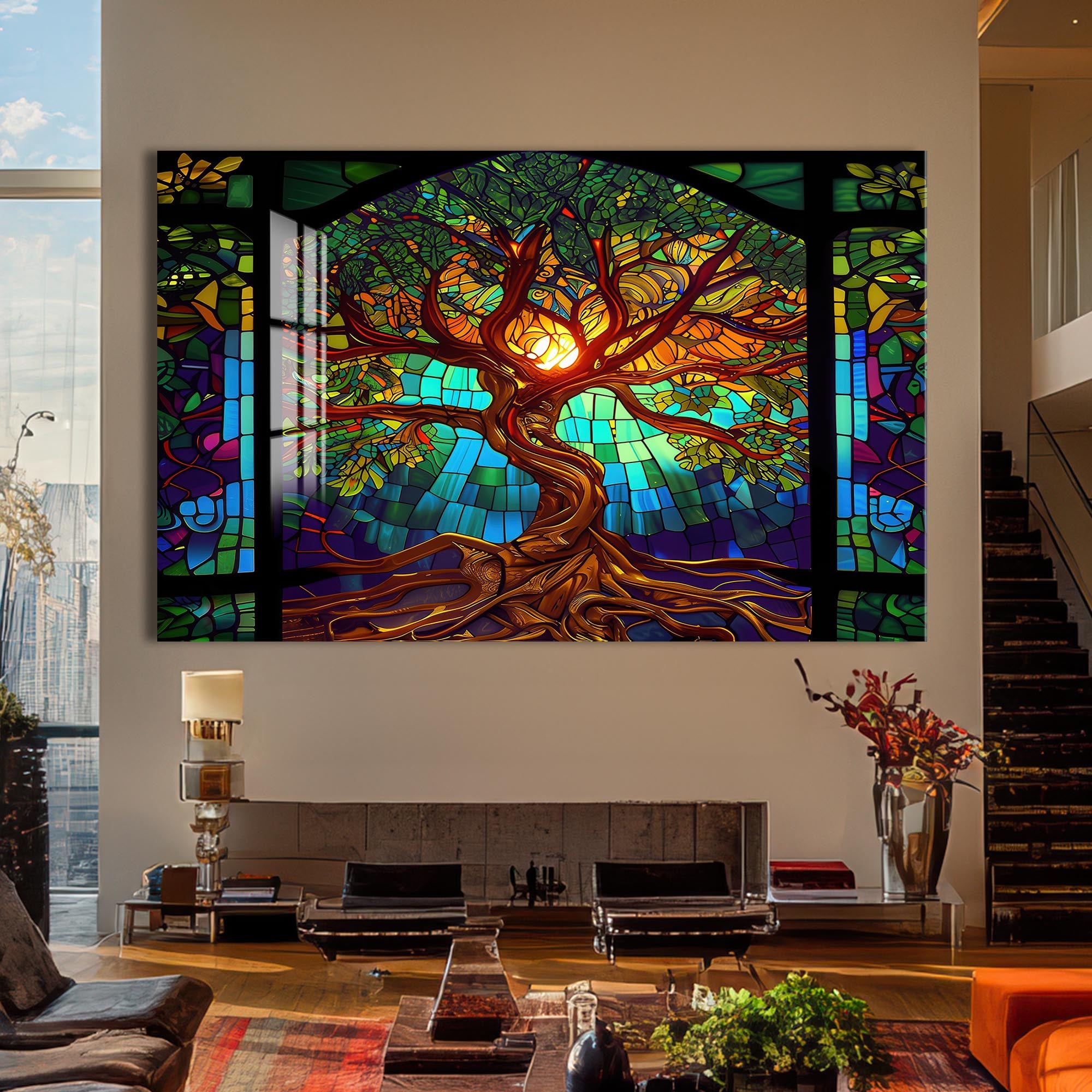 Eternal Canopy-Tree Of Life Tempered Glass Wall Art