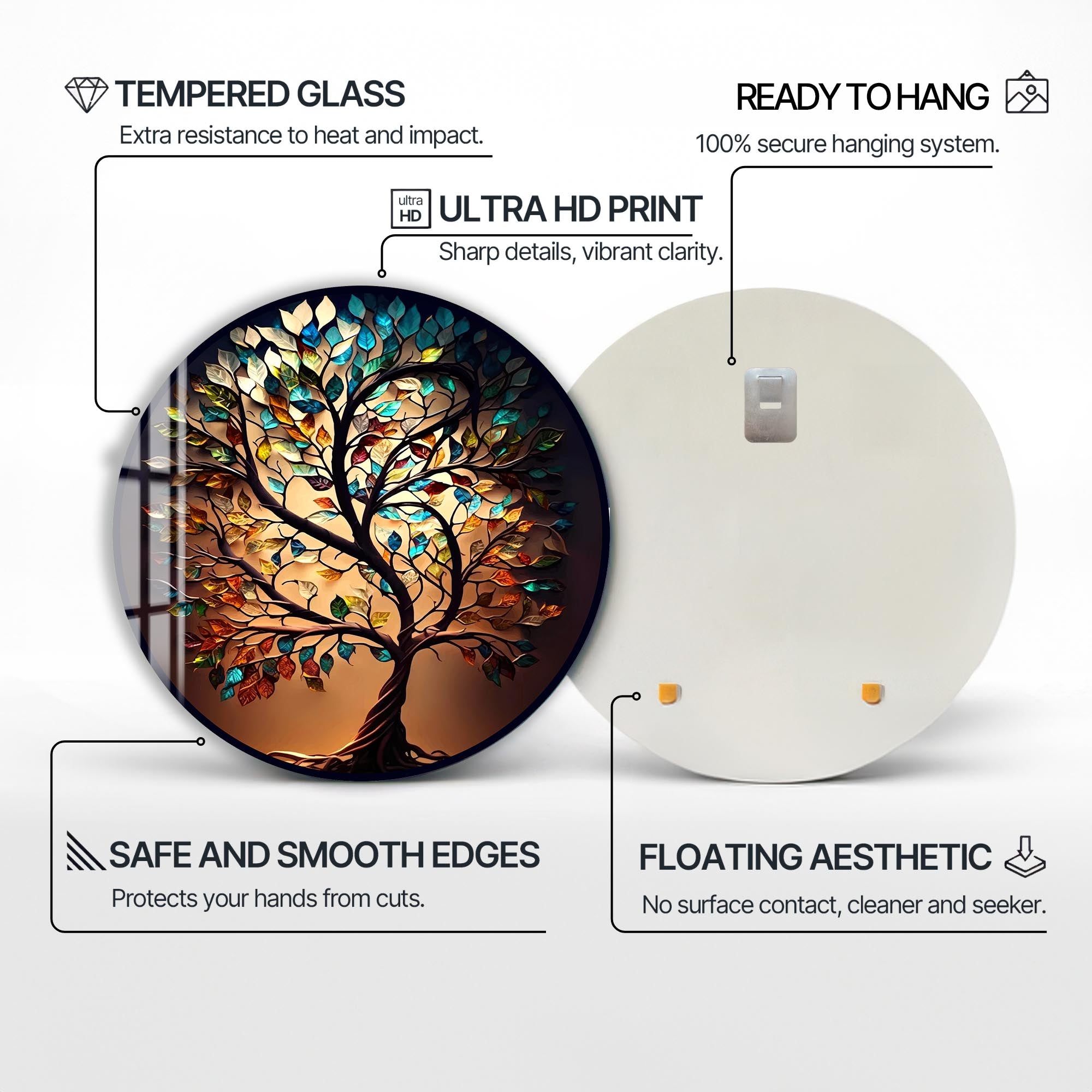 Elysian Tree-Tree Of Life Glass Wall Art