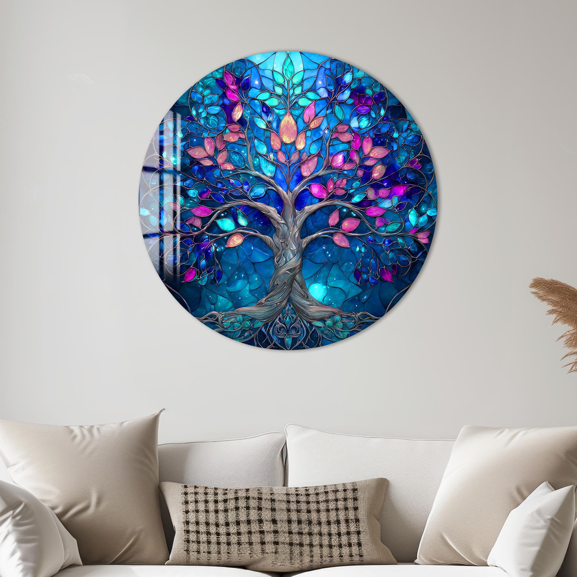 Artronauts Glass Print Blue Mystic Tree - Tempered Glass Wall Art