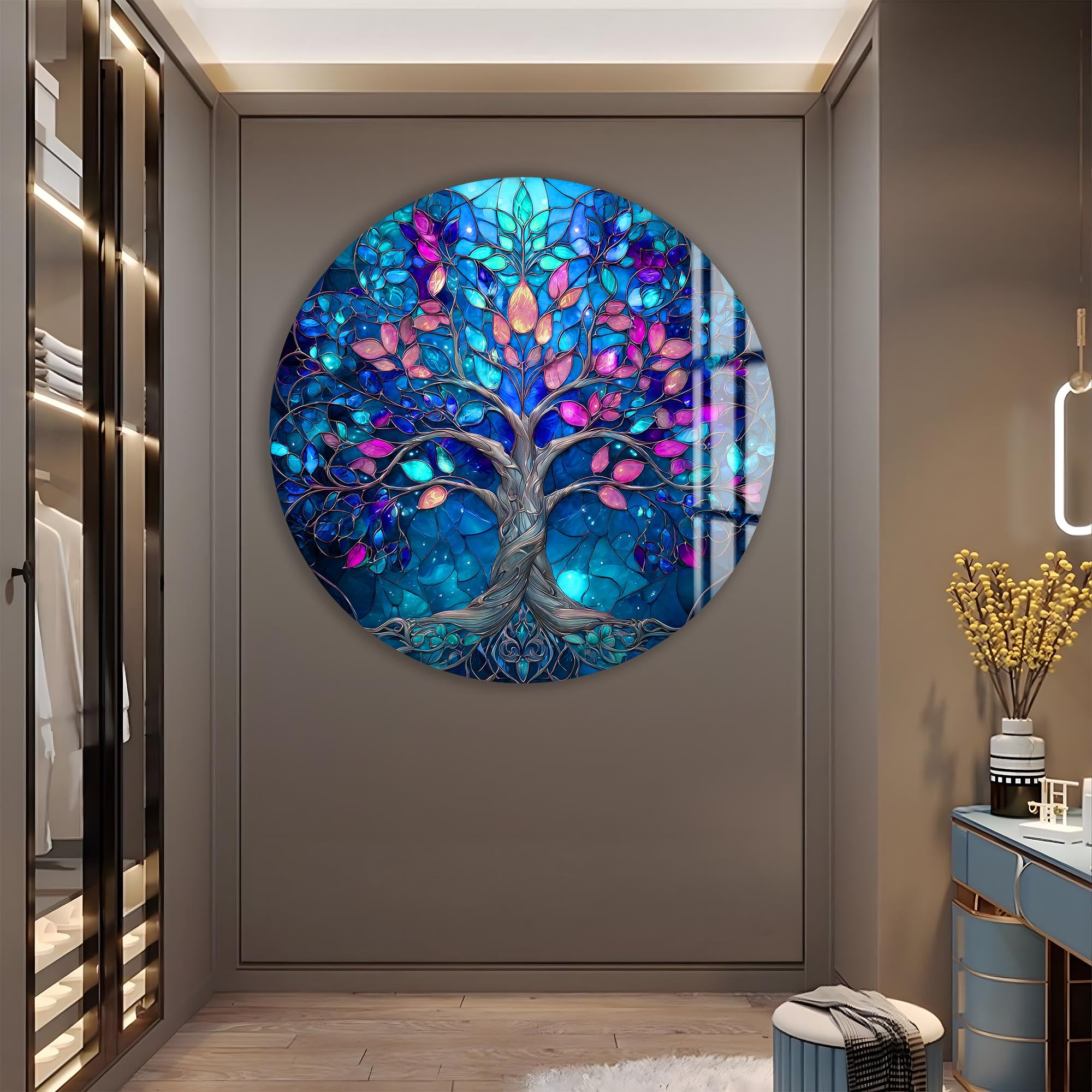 Artronauts Glass Print Blue Mystic Tree - Tempered Glass Wall Art