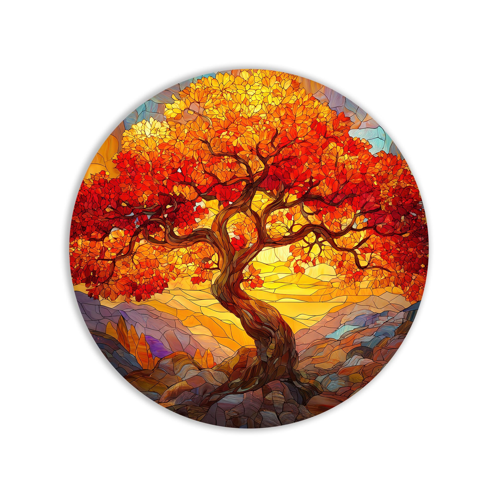Artronauts Glass Print Autumn Tree Of Life - Tempered Glass Wall Art