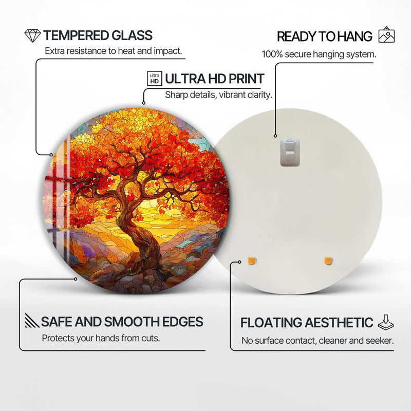Artronauts Glass Print Autumn Tree Of Life - Tempered Glass Wall Art