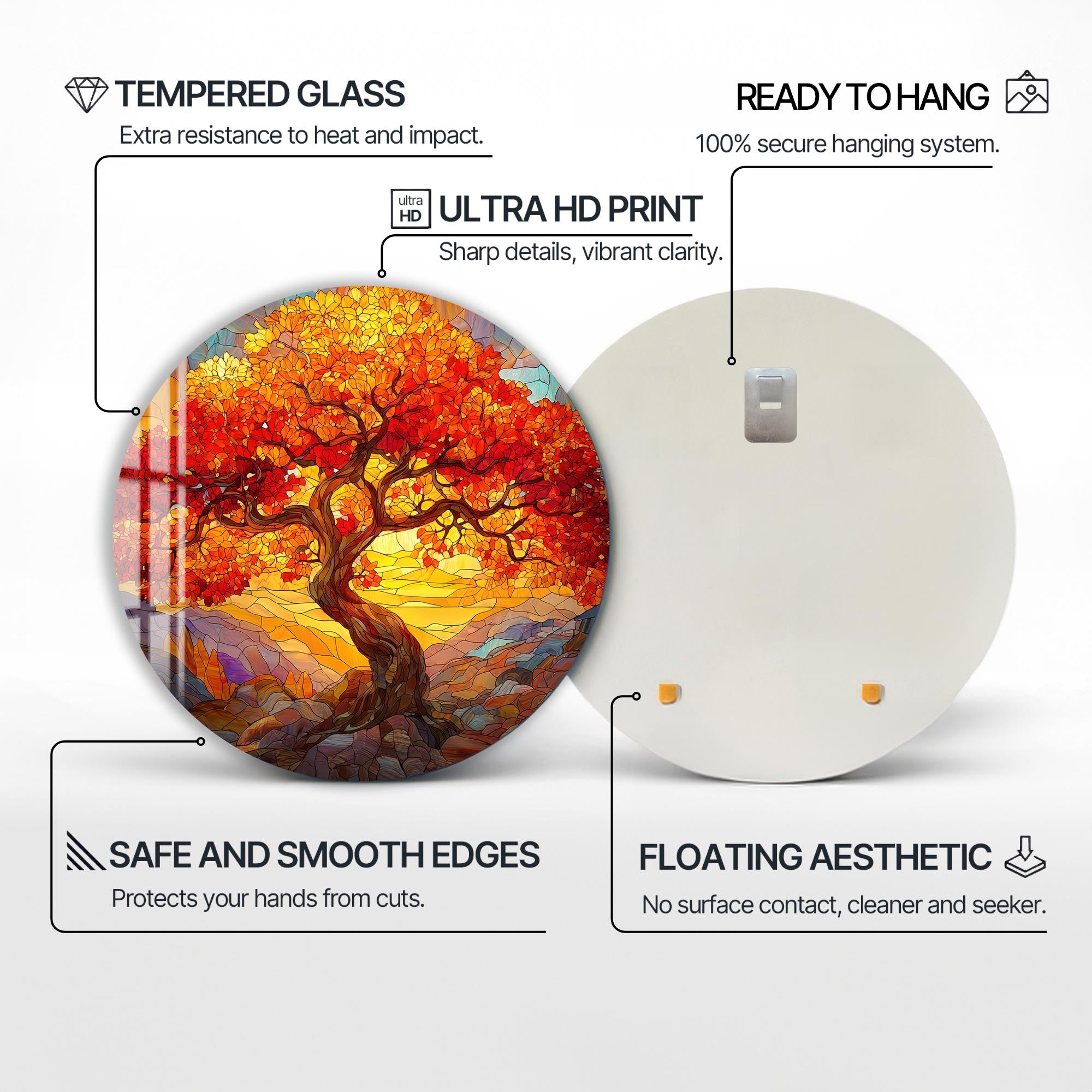 Artronauts Glass Print Autumn Tree Of Life - Tempered Glass Wall Art