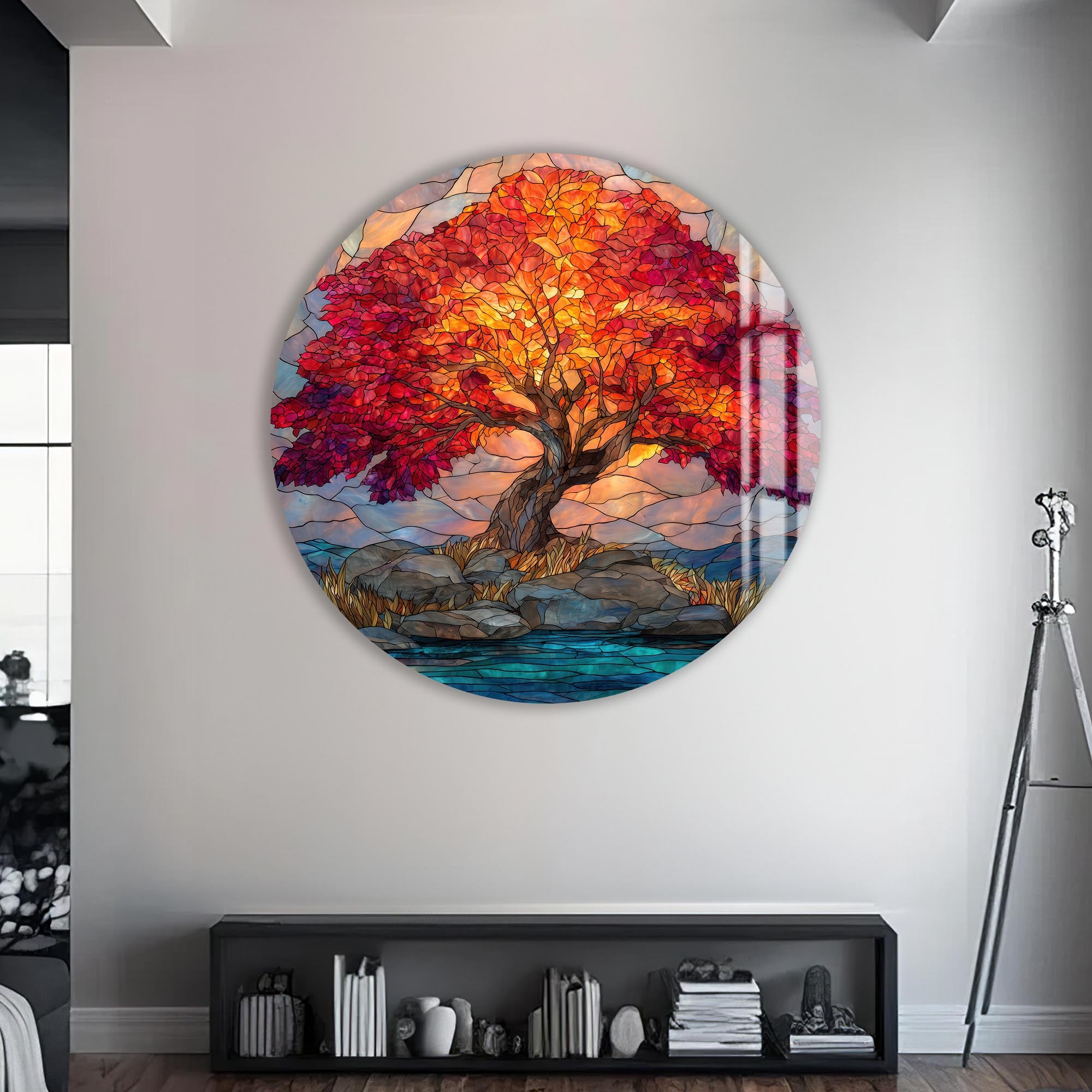 Artronauts Glass Print Autumn Blaze Tree - Tempered Glass Wall Art