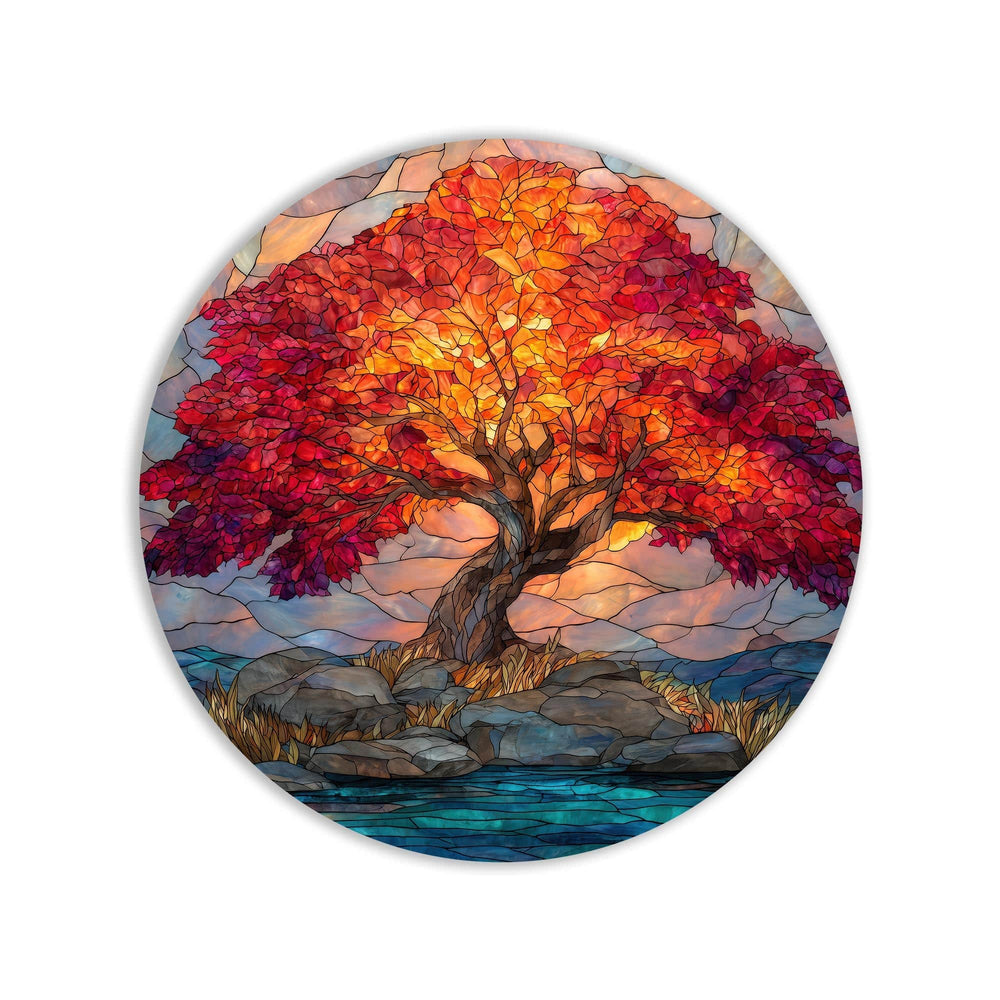 Artronauts Glass Print Autumn Blaze Tree - Tempered Glass Wall Art