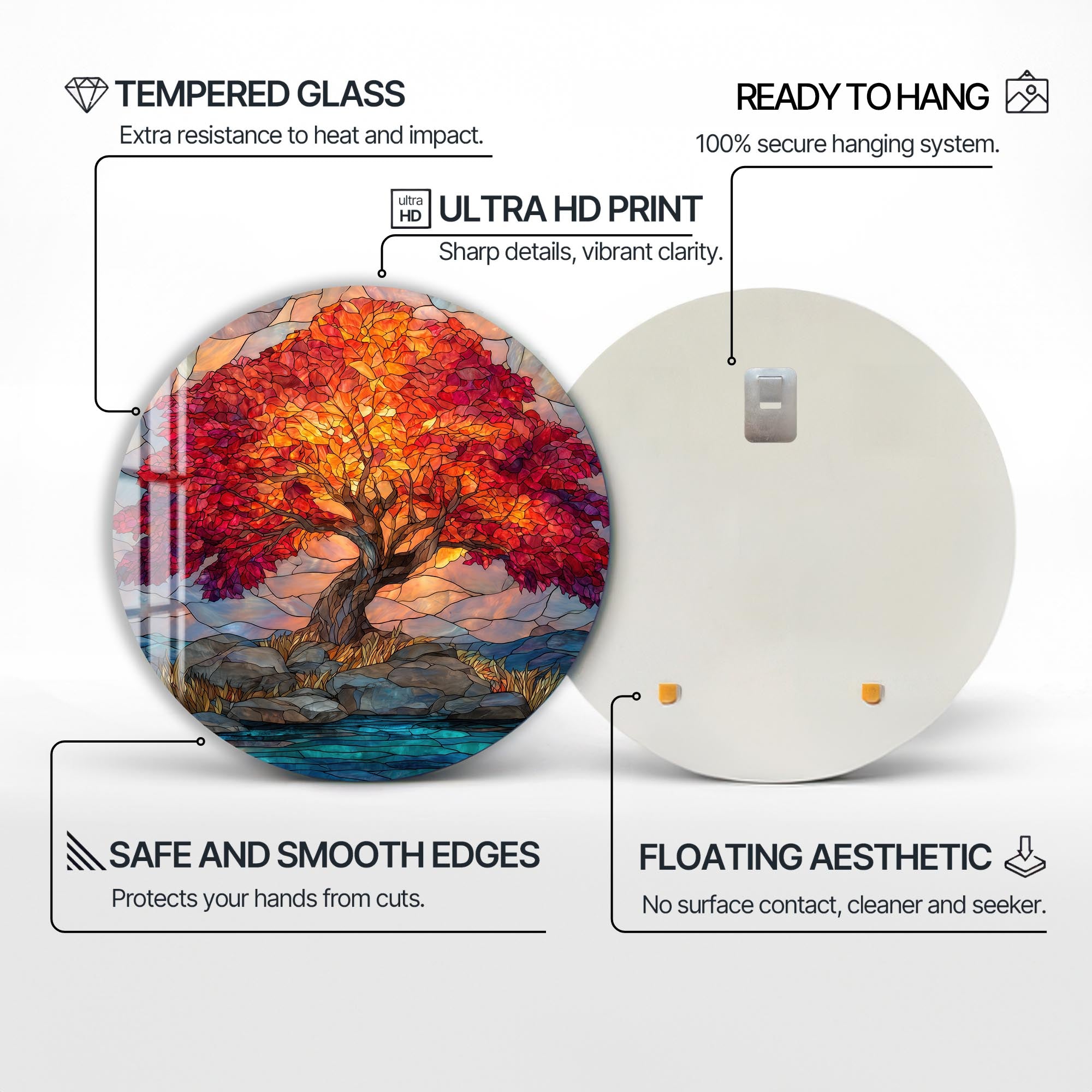 Artronauts Glass Print Autumn Blaze Tree - Tempered Glass Wall Art