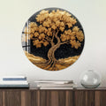 Artronauts Glass Print Golden Tree Glow - Tempered Glass Wall Art