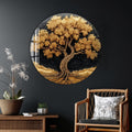 Artronauts Glass Print Golden Tree Glow - Tempered Glass Wall Art