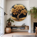 Artronauts Glass Print Golden Tree Glow - Tempered Glass Wall Art