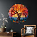 Artronauts Glass Print Sunset Mountain Tree - Tempered Glass Wall Art