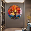 Artronauts Glass Print Sunset Mountain Tree - Tempered Glass Wall Art