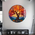 Artronauts Glass Print Sunset Mountain Tree - Tempered Glass Wall Art