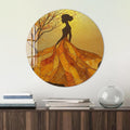 Artronauts Glass Print Golden Leaf Silhouette - Tempered Glass Wall Art