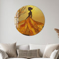 Artronauts Glass Print Golden Leaf Silhouette - Tempered Glass Wall Art